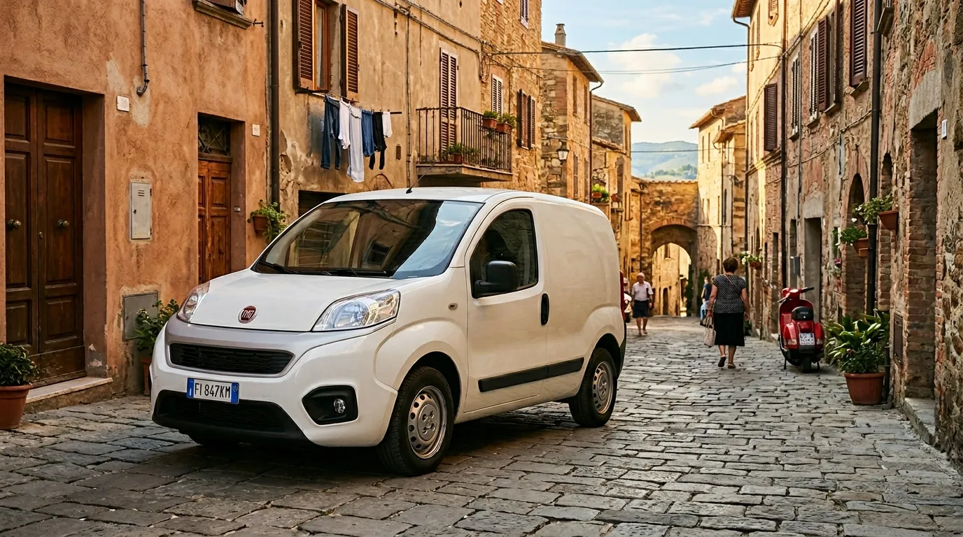 Fiat Fiorino III furgon Cargo na tle miasta